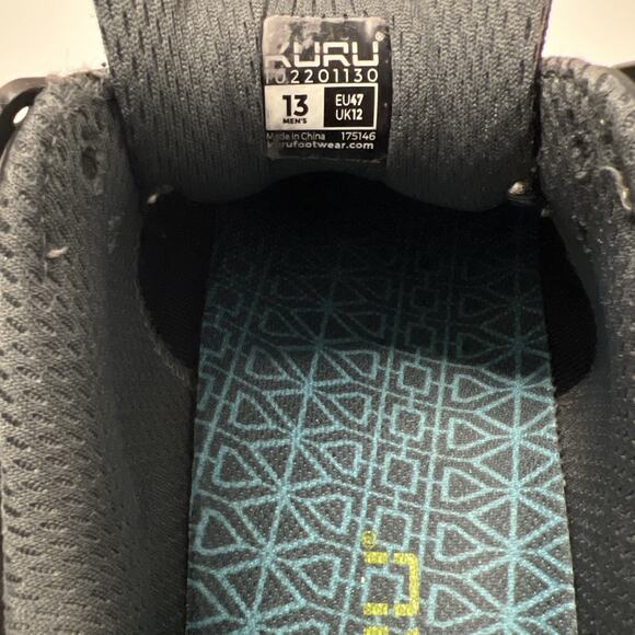 Kuru Kinetic Mens Size 13 Black Athletic Leather Walking Shoes Sneakers - Picture 10 of 10